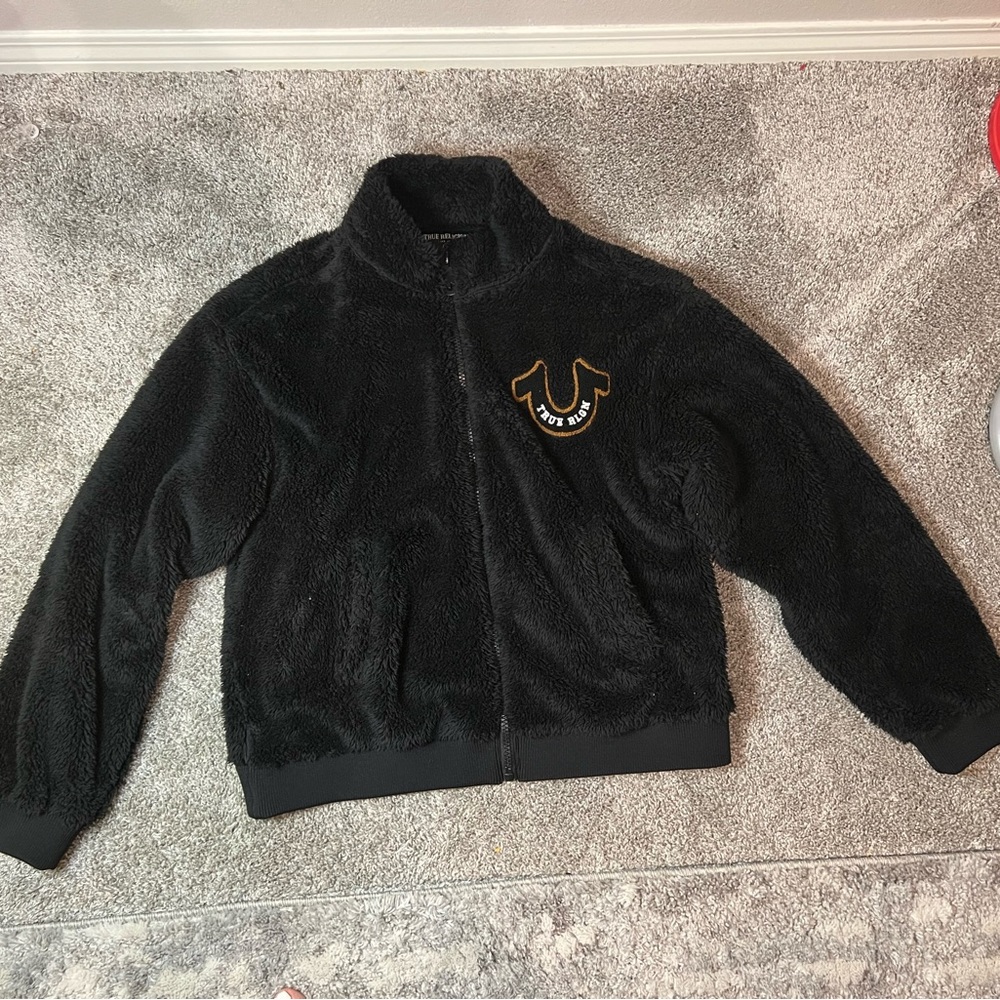 FAUX SHEARLING COLLEGIATE BOMBER JACKET